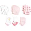 image:imageHudson Baby Baby Caps Or Headbands Bibs Mittens and Socks 12pc SetPink Farm