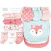 image:imageHudson Baby Baby Caps Or Headbands Bibs Mittens and Socks 12pc SetPink Woodland