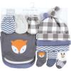 image:imageHudson Baby Baby Caps Or Headbands Bibs Mittens and Socks 12pc SetWoodland