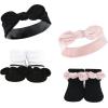 image:imageHudson Baby Baby Girls 8pc Headband and Socks SetLace Velvet Knot