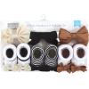 image:imageHudson Baby Girls Headband and Socks GiftsetBurgundy Black Black Stripe Neutrals