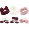 image:imageHudson Baby Girls Headband and Socks GiftsetBurgundy Blush Burgundy Black