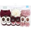 image:imageHudson Baby Girls Headband and Socks GiftsetBurgundy Blush Burgundy Black
