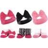 image:imageHudson Baby Girls Headband and Socks GiftsetPink Black Taupe Pink