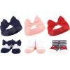 image:imageHudson Baby Girls Headband and Socks GiftsetRed Blue Bows Red Chambray