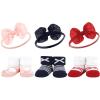 image:imageHudson Baby Girls Headband and Socks GiftsetRed Navy Bows Green Purple