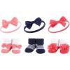 image:imageHudson Baby Girls Headband and Socks GiftsetWatermelon Navy Coral