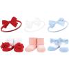 image:imageHudson Baby Girls Headband and Socks GiftsetWildflower Red Blue
