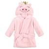 image:imageHudson Baby Unisex Baby 2Pc Plush Animal Face Bathrobe Pig Gray Zebra 09 MonthsPig Gray Zebra