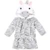 image:imageHudson Baby Unisex Baby 2Pc Plush Animal Face Bathrobe Pig Gray Zebra 09 MonthsPig Gray Zebra
