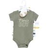 image:imageHudson Baby Unisex Baby Bodysuit Short and Sock 3Piece SetMamas Boy Sage Dino