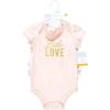 image:imageHudson Baby Unisex Baby Bodysuit Short and Sock 3Piece SetSoft Pink Basic Tulip