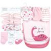 image:imageHudson Baby Unisex Baby Caps Or Headbands Bibs Mittens and Socks 12pc SetPink Dinosaur