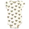 image:imageHudson Baby Unisex Baby Cotton Bodysuit Pant and Bib Set Peace Love Flowers NewbornLeopard Hearts