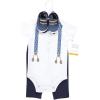 image:imageHudson Baby Unisex Baby Cotton Bodysuit Pant and Shoe SetBlue Anchor Suspender