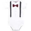 image:imageHudson Baby Unisex Baby Cotton Bodysuit Pant and Shoe SetBurgundy Black Bow Tie