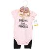 image:imageHudson Baby Unisex Baby Cotton Bodysuit Pant and Shoe SetDaddys Little Princess Short Sleeve