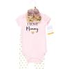 image:imageHudson Baby Unisex Baby Cotton Bodysuit Pant and Shoe SetGirl Mommy