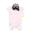 image:imageHudson Baby Unisex Baby Cotton Bodysuit Pant and Shoe SetPink Black Necklace