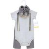image:imageHudson Baby Unisex Baby Cotton Bodysuit Pant and Shoe SetPlaid Bow Tie
