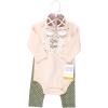 image:imageHudson Baby Unisex Baby Cotton Bodysuit Pant and Shoe SetSage Floral Wreath Long Sleeve