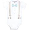 image:imageHudson Baby Unisex Baby Cotton Bodysuit Pant and Shoe SetTaupe Mint Suspender
