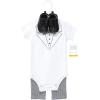 image:imageHudson Baby Unisex Baby Cotton Bodysuit Pant and Shoe SetTweed Bow Tie