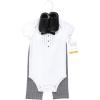 image:imageHudson Baby Unisex Baby Cotton Bodysuit Pant and Shoe SetTweed Tux