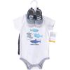 image:imageHudson Baby Unisex Baby Cotton Bodysuit Shorts and Shoe SetShark Expert