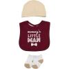 image:imageHudson Baby Unisex Baby Cotton Layette SetBurgundy Tan Suspenders