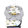 image:imageHudson Baby Unisex Baby Gown Swaddle Blanket and Cap or Headband 06 MonthsConstruction