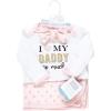 image:imageHudson Baby Unisex Baby Gown Swaddle Blanket and Cap or Headband 06 MonthsDaddy Hearts