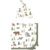 image:imageHudson Baby Unisex Baby Gown Swaddle Blanket and Cap or Headband 06 MonthsForest Animals