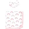 image:imageHudson Baby Unisex Baby Gown Swaddle Blanket and Cap or Headband 06 MonthsModern Rainbow