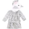 image:imageHudson Baby Unisex Baby Plush Animal Face BathrobeGray Zebra