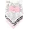image:imageHudson Baby Unisex BabyCotton Bib and Headband or Caps SetDamask