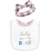 image:imageHudson Baby Unisex BabyCotton Bib and Headband or Caps SetGirl Baby Bear