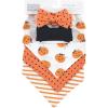 image:imageHudson Baby Unisex BabyCotton Bib and Headband or Caps SetGirl Pumpkin