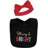 image:imageHudson Baby Unisex BabyCotton Bib and Headband or Caps SetMerry and Bright