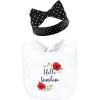 image:imageHudson Baby Unisex BabyCotton Bib and Headband or Caps SetPoppy Daisy