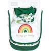 image:imageHudson Baby Unisex BabyCotton Bib and Headband or Caps SetSt Patricks Rainbow