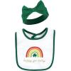 image:imageHudson Baby Unisex BabyCotton Bib and Headband or Caps SetSt Patricks Rainbow