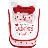 image:imageHudson Baby Unisex BabyCotton Bib and Headband or Caps SetValentine Sweetheart