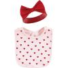 image:imageHudson Baby Unisex BabyCotton Bib and Headband or Caps SetValentine Sweetheart