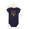 image:imageHudson Baby Unisex Cotton Bodysuit and Pant SetGirl Daddy Pink Navy