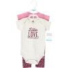 image:imageHudson Baby Unisex Cotton Bodysuit and Pant SetLittle Love Flowers Short Sleeve