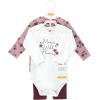 image:imageHudson Baby Unisex Cotton Bodysuit and Pant SetPlum Wildflower Long Sleeve