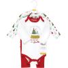 image:imageHudson Baby Unisex Cotton Bodysuit and Pant SetRed Sparkle Trees
