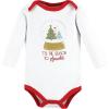 image:imageHudson Baby Unisex Cotton Bodysuit and Pant SetRed Sparkle Trees