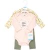 image:imageHudson Baby Unisex Cotton Bodysuit and Pant SetSage Floral Wreath Long Sleeve